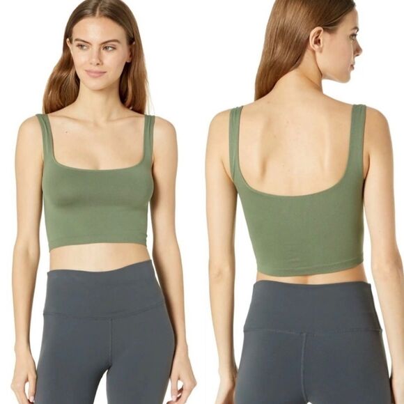 Free People Scoop Neck Top Women Size XS/S Army Green - Picture 1 of 14